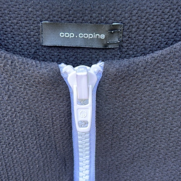 Cop.Copine Women's Pumila Short Sleeve Zip Front Mini Dress Size EU 42 - Picture 3 of 6